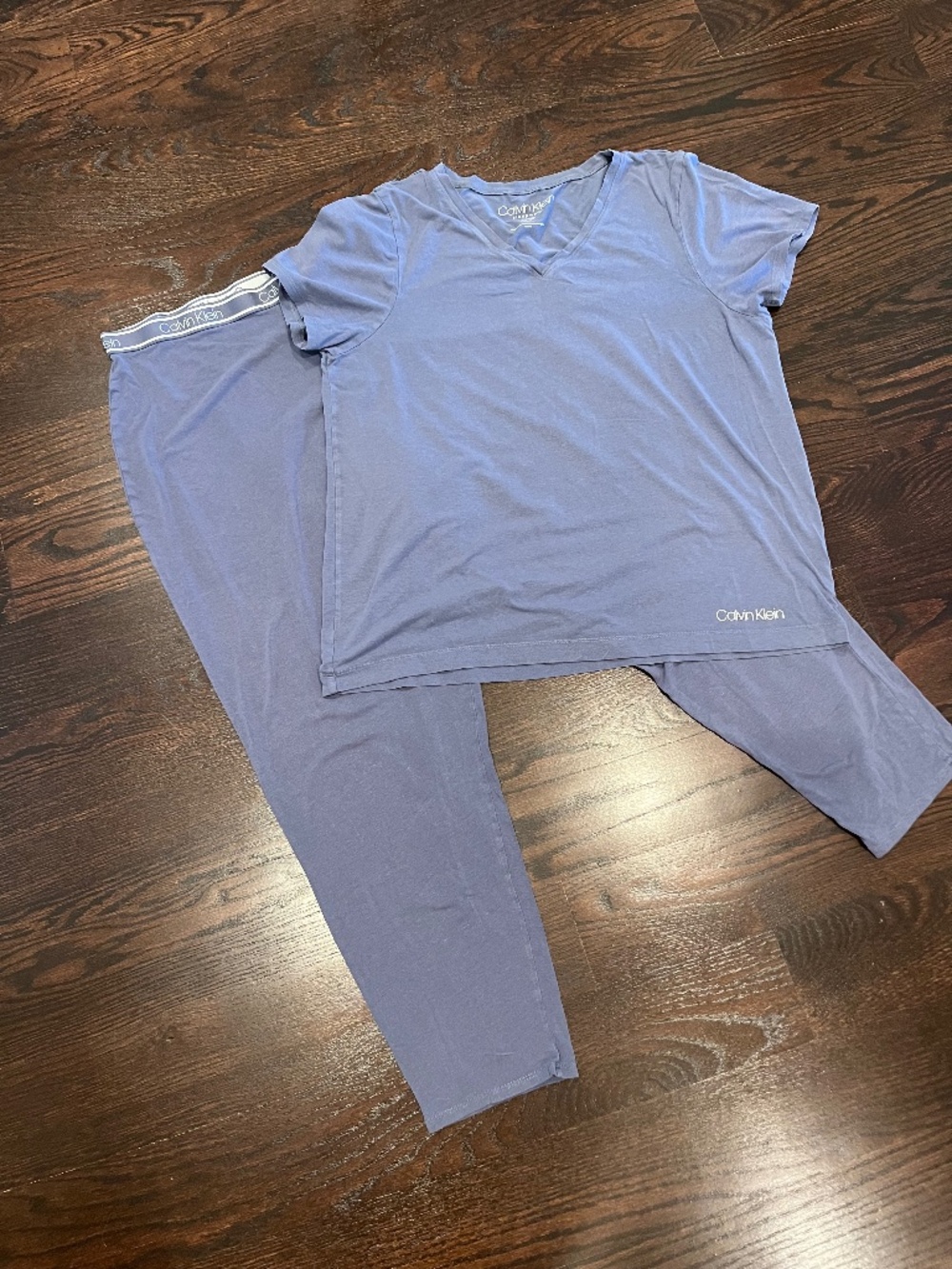 Calvin Klein 2-Piece Short Sleeve Denim Blue Sleepwear Set XL